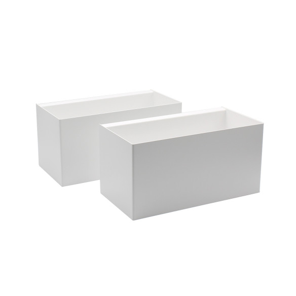 Kalamitica Set 2 Contenitori Magnetici in Acciaio - Bianco/Bianco
