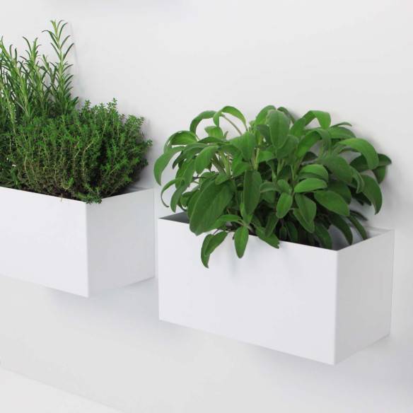 Kalamitica Set 2 Contenitori Magnetici in Acciaio - Bianco/Bianco In Saldo