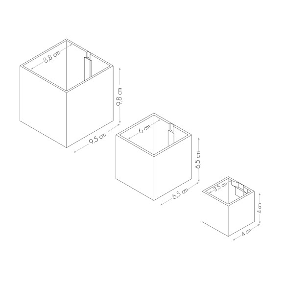 Kalamitica Set di 3 Cubi Magnetici Ø 3,5-6-9 cm Presa