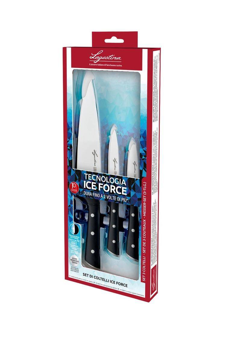 Lagostina Set Ingenio Natura 9 pz e coltelli Iceforce 3 pz Nuova