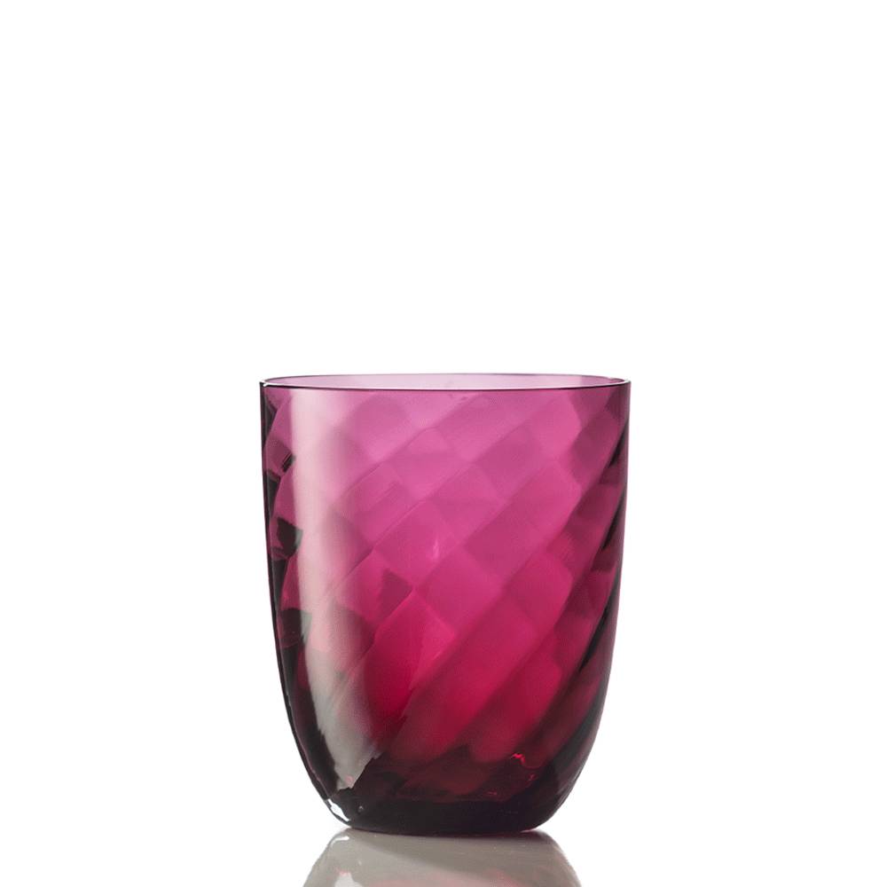 Masonmoretti Water Glass Optic Twisted Ruby Red Negozio