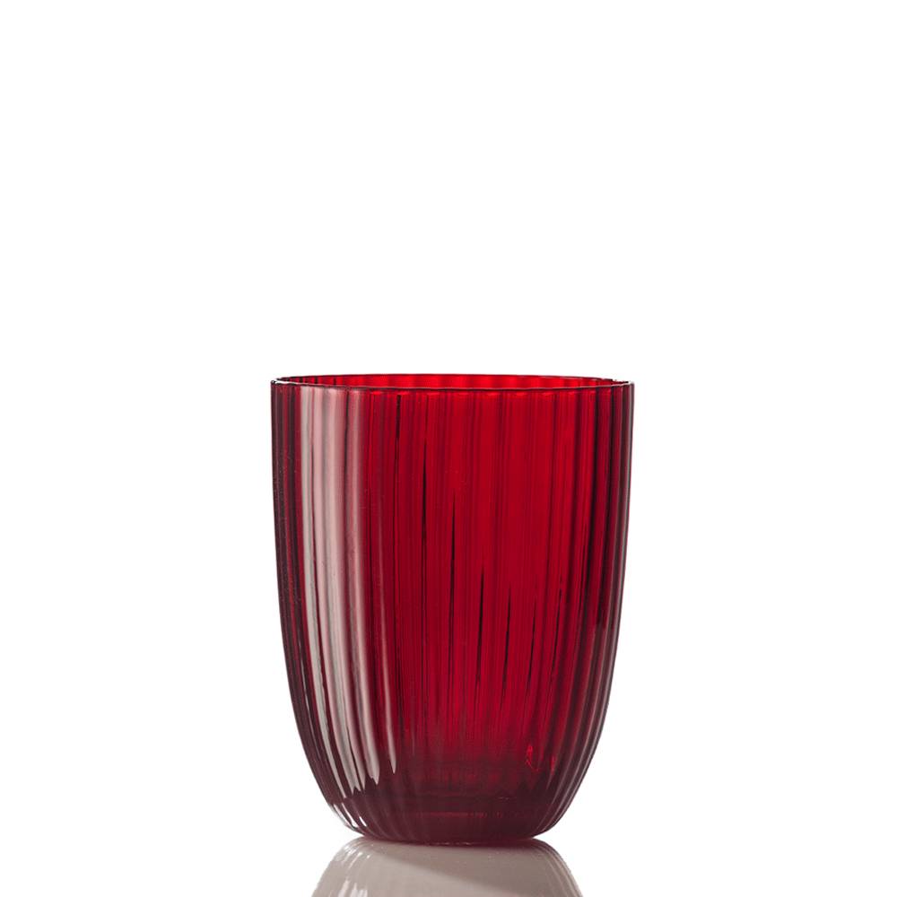Masonmoretti Water Glass Idra Striped Red Offerta esclusiva