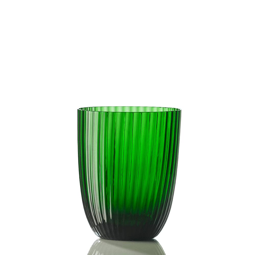 Masonmoretti Water Glass Idra Striped Pine Green Cyber Monday