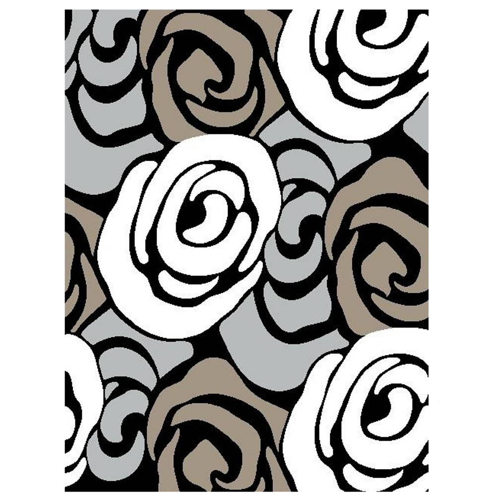 Oresteluchetta TAPPETO BAGNO/SCENDILETTO GREY FLOWERS 60X110