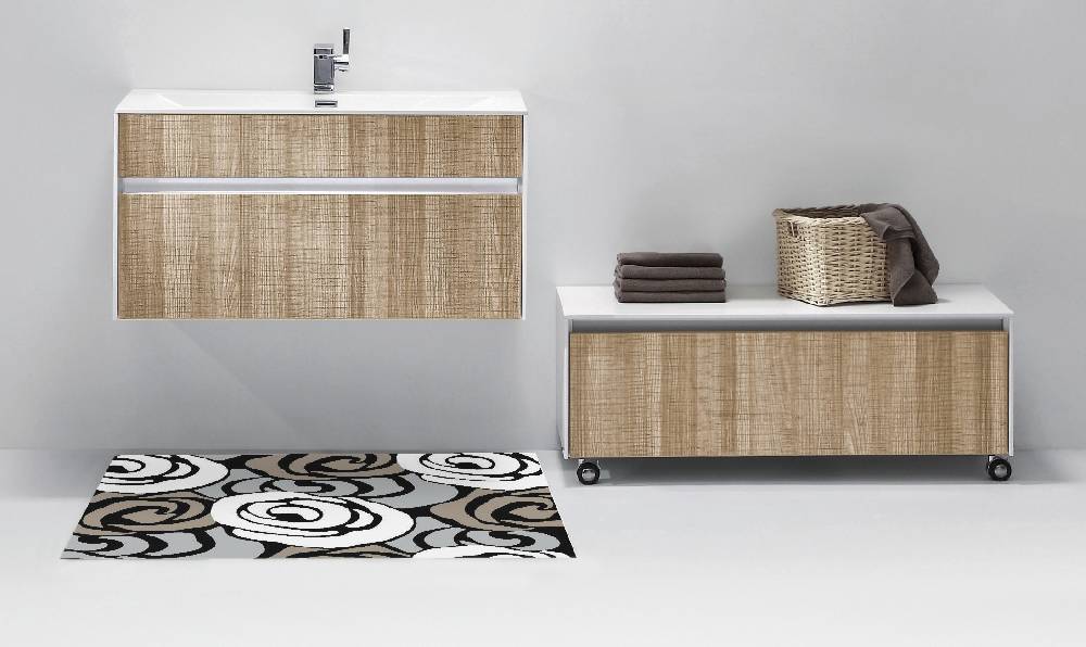 Oresteluchetta TAPPETO BAGNO/SCENDILETTO GREY FLOWERS 60X110 Promozione