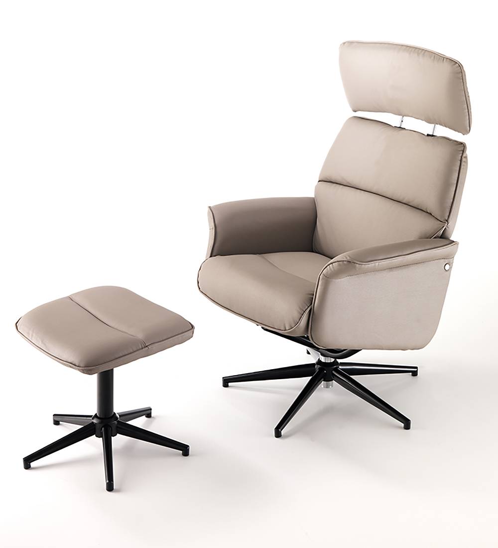 Oresteluchetta poltrona comfort girevole con pouf NORY TORTORA Moda