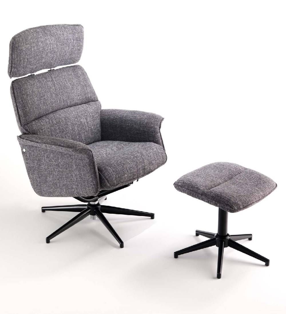 Oresteluchetta poltrona comfort girevole con pouf NORY Promozione