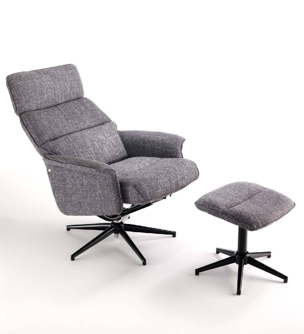 Oresteluchetta poltrona comfort girevole con pouf NORY Promozione