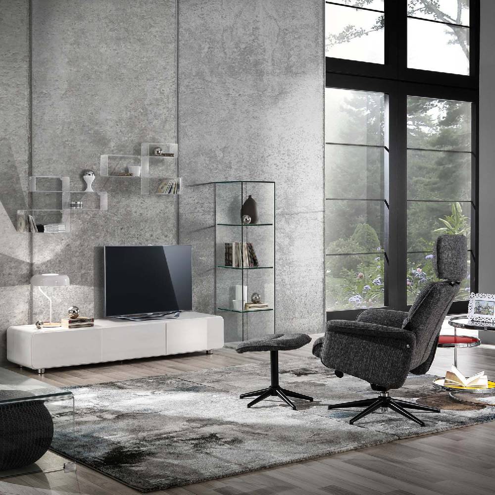 Oresteluchetta poltrona comfort girevole con pouf NORY Promozione