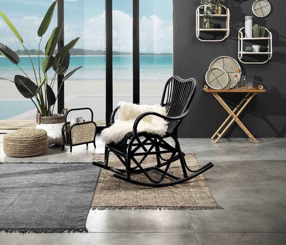 Oresteluchetta Sedia a dondolo PEACE BLACK Promozione Limitata