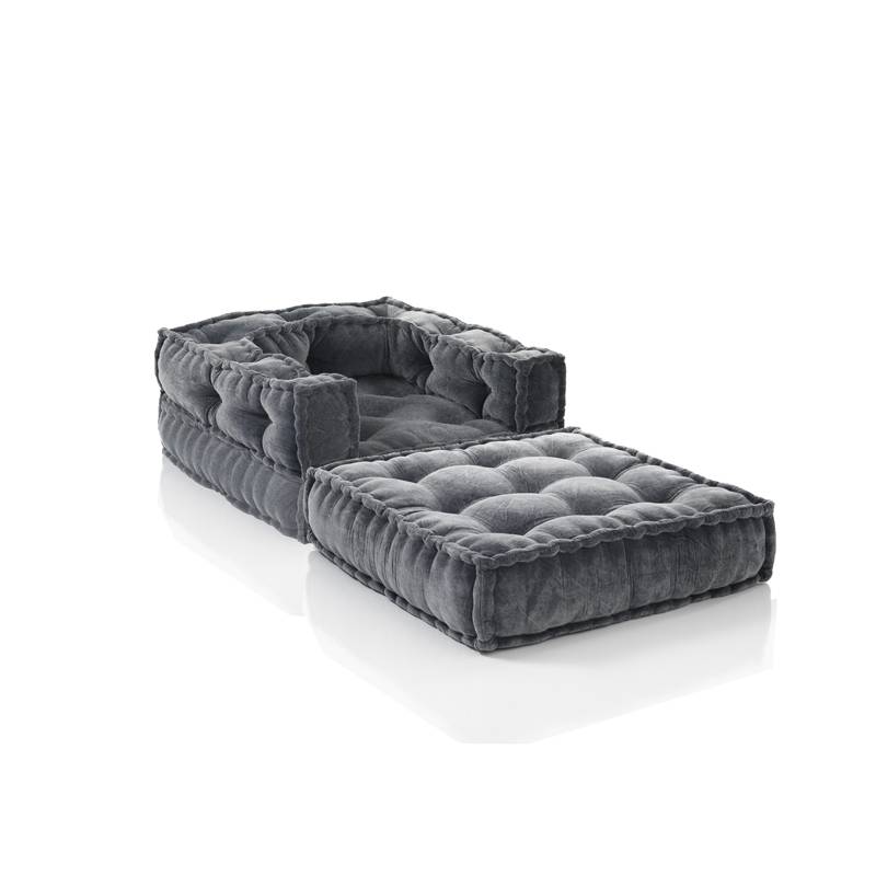 Oresteluchetta Poltrona/Chaise longue VELLUTO YANTRA GREY Vendite Flash