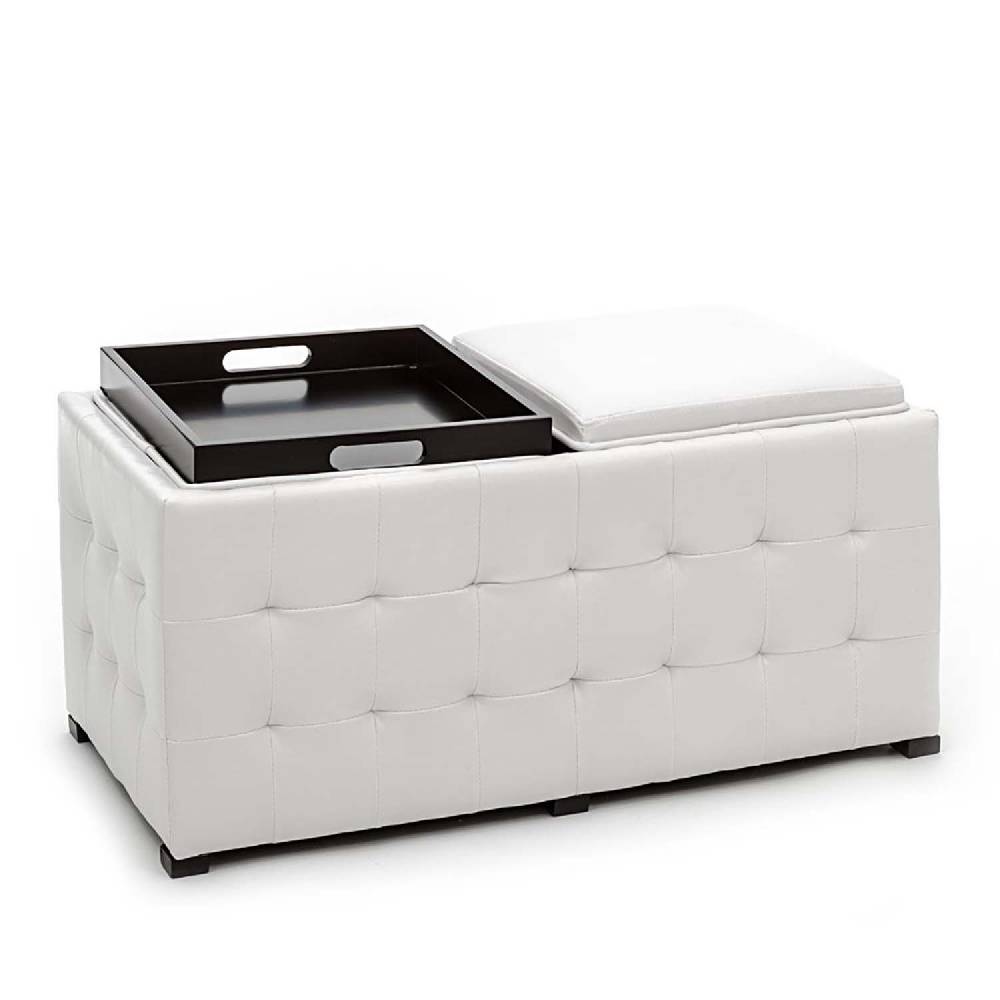 Oresteluchetta doppio pouf poggiapiedi LOWELL WHITE Promozione Limitata