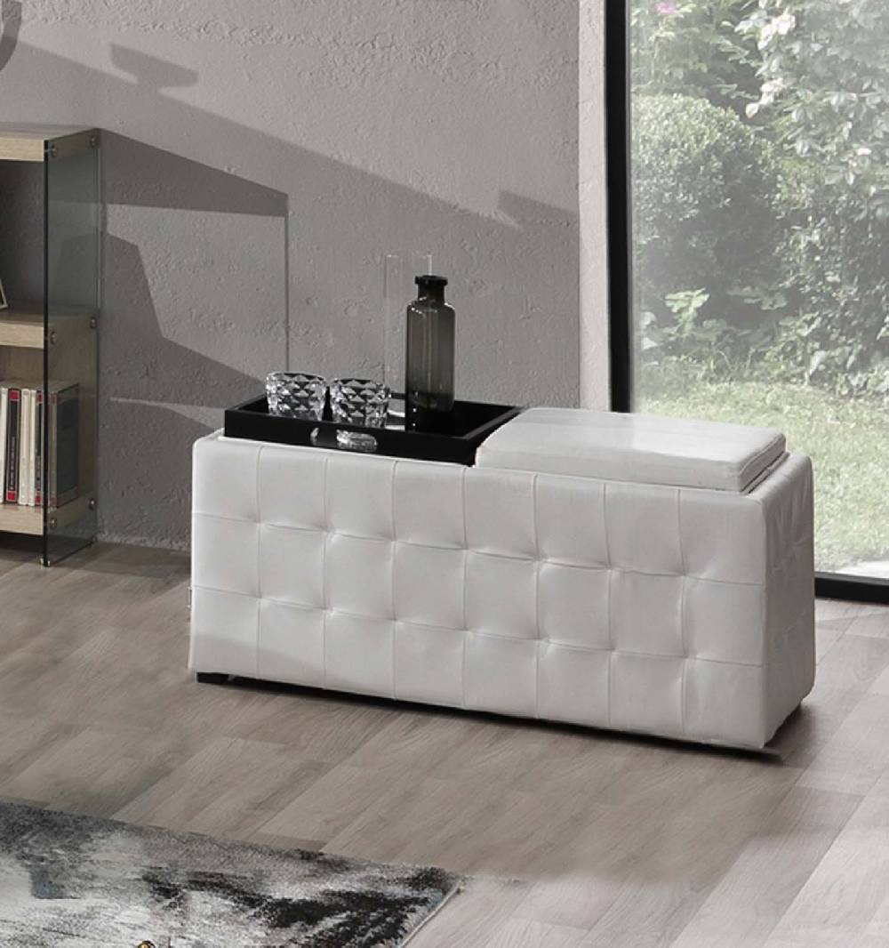 Oresteluchetta doppio pouf poggiapiedi LOWELL WHITE Promozione Limitata