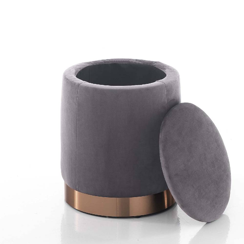 Oresteluchetta Pouf imbottito contenitore OHIO GREY Shopping Online