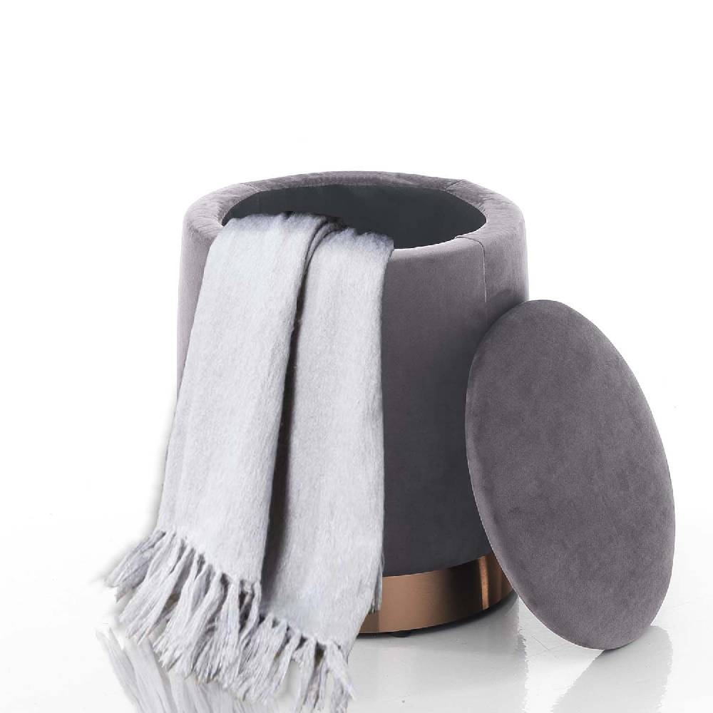 Oresteluchetta Pouf imbottito contenitore OHIO GREY Shopping Online