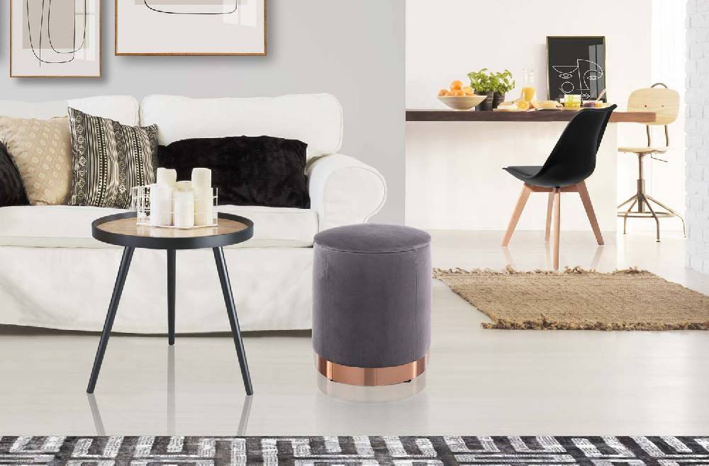 Oresteluchetta Pouf imbottito contenitore OHIO GREY Shopping Online