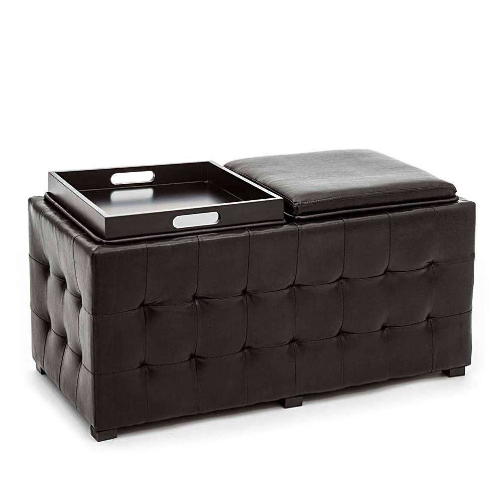 Oresteluchetta doppio pouf poggiapiedi LOWELL BLACK Novità
