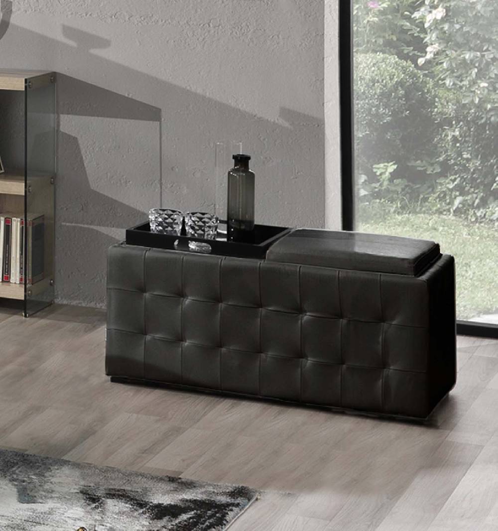 Oresteluchetta doppio pouf poggiapiedi LOWELL BLACK Novità