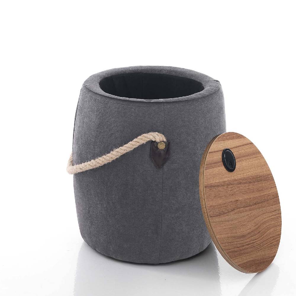 Oresteluchetta Pouf imbottito contenitore ANCHOR DARK GREY Outlet