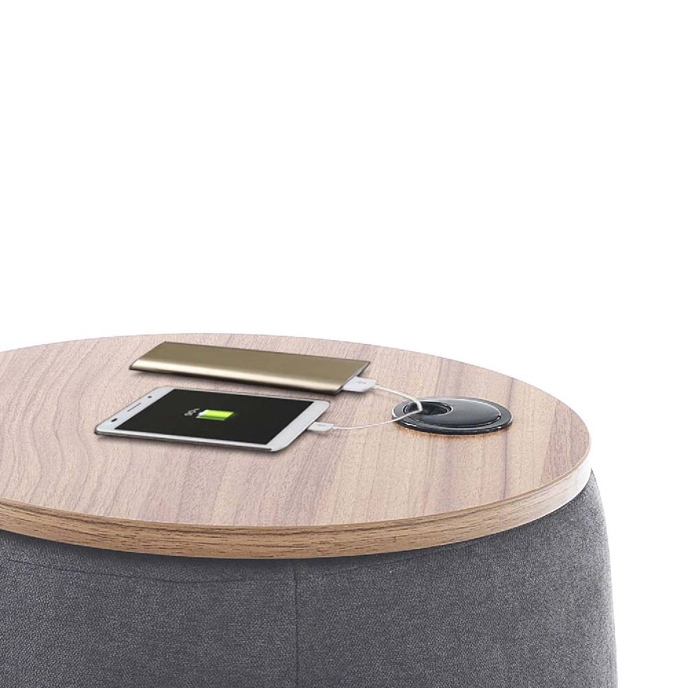 Oresteluchetta Pouf imbottito contenitore ANCHOR DARK GREY Outlet