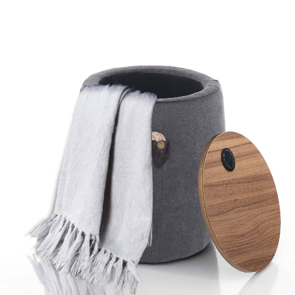 Oresteluchetta Pouf imbottito contenitore ANCHOR DARK GREY Outlet