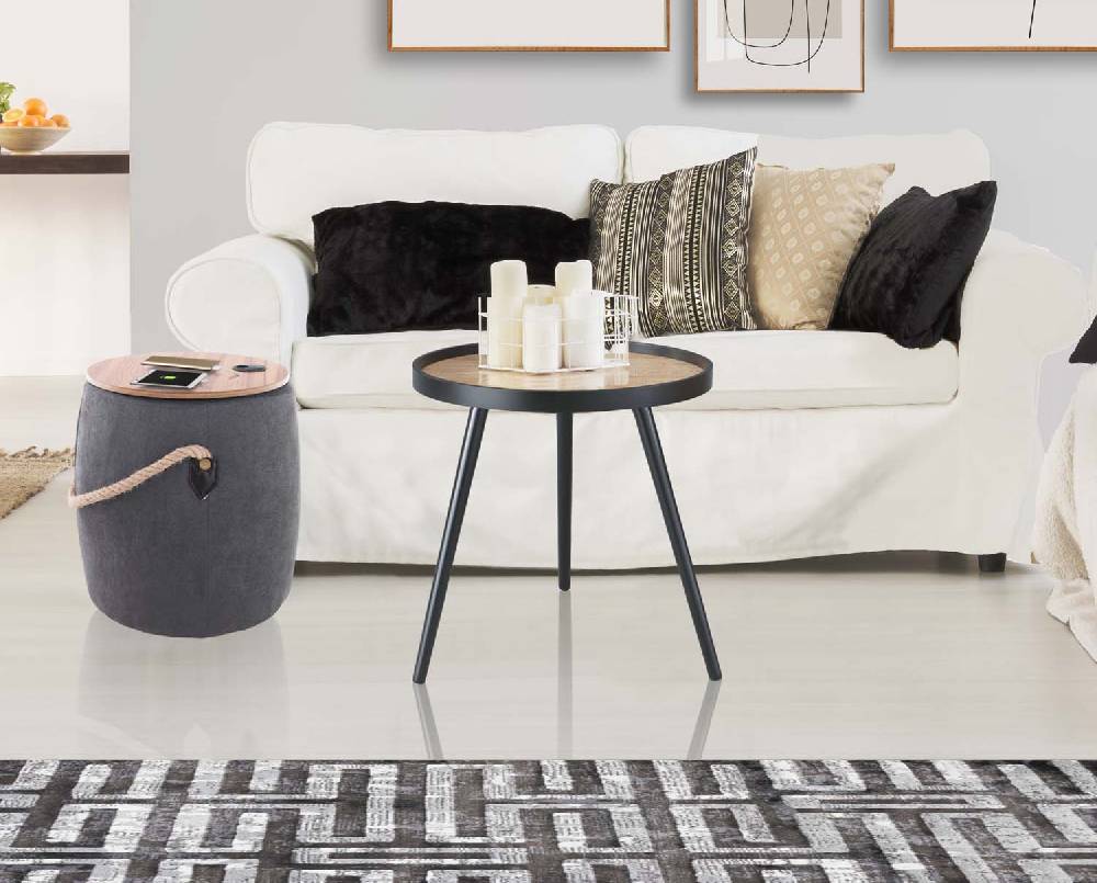Oresteluchetta Pouf imbottito contenitore ANCHOR DARK GREY Outlet
