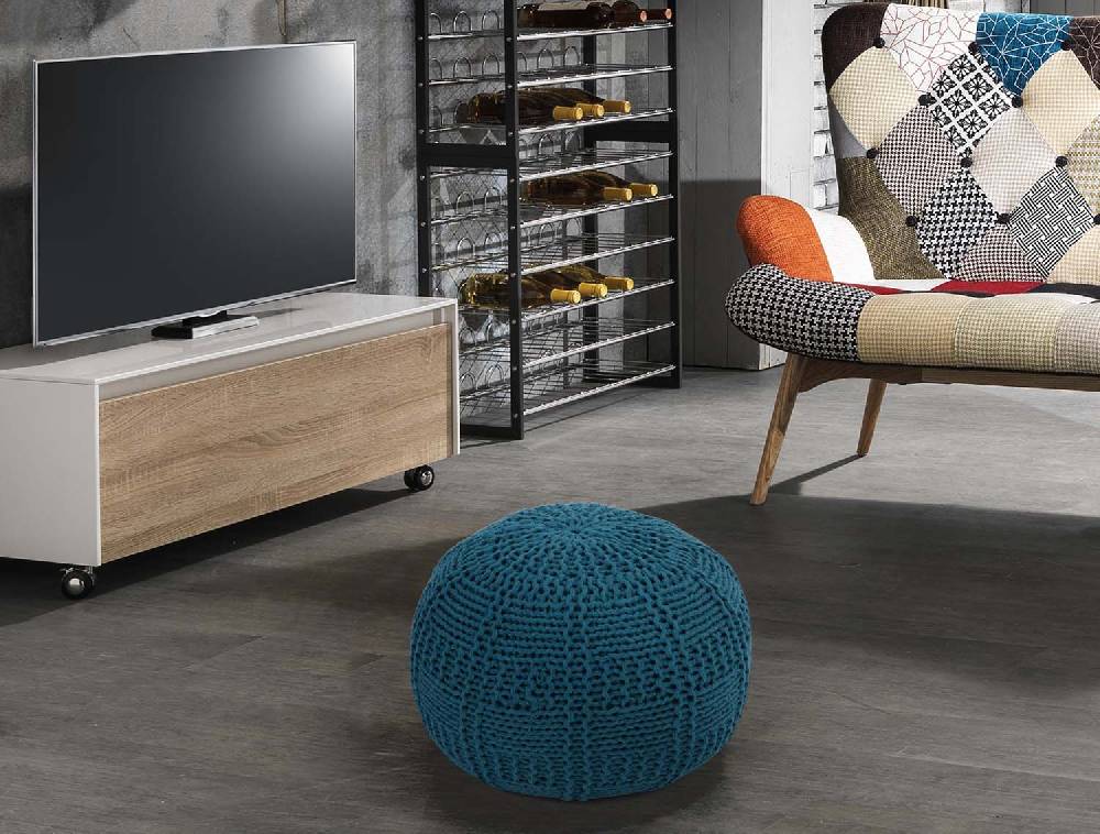 Oresteluchetta pouf BETH LIGHT BLUE Saldi Di Fabbrica