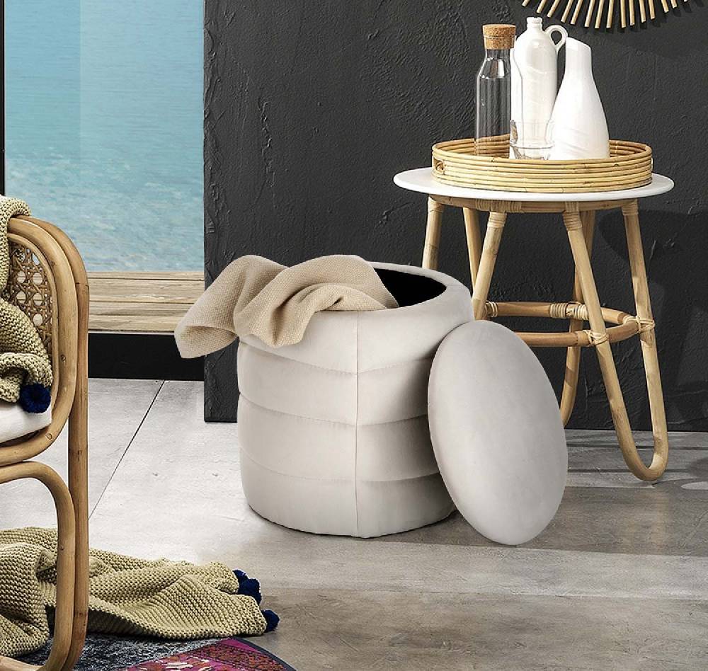 Oresteluchetta Pouf imbottito contenitore BURLEY WHITE In Linea