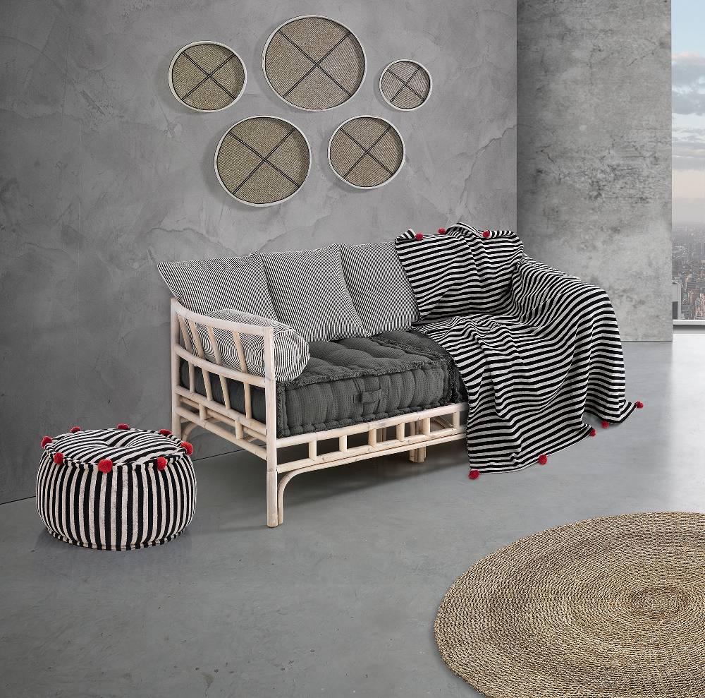 Oresteluchetta Pouf rotondo STRIPE-B CORAL Consegna Veloce