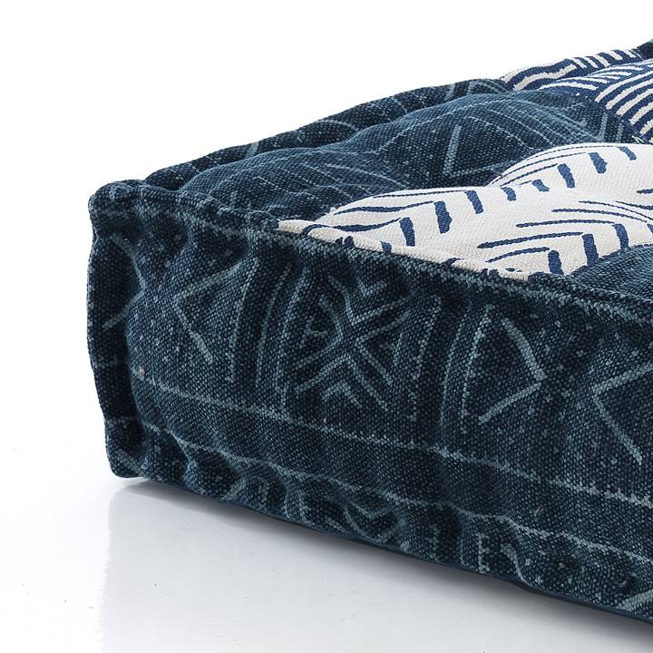 Oresteluchetta Pouf quadrato YANTRA BLUE/BEIGE Fino al 55% di sconto