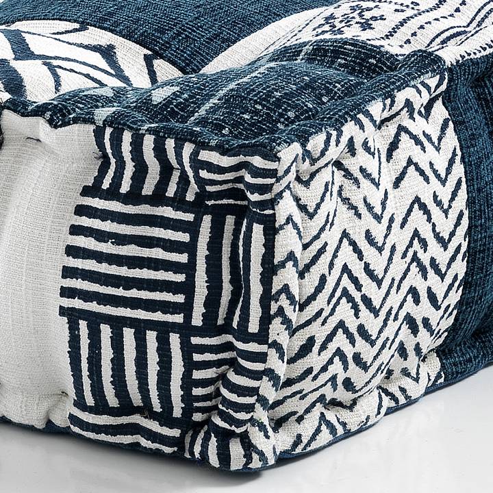 Oresteluchetta Pouf quadrato YANTRA WHITE/BLUE Moda