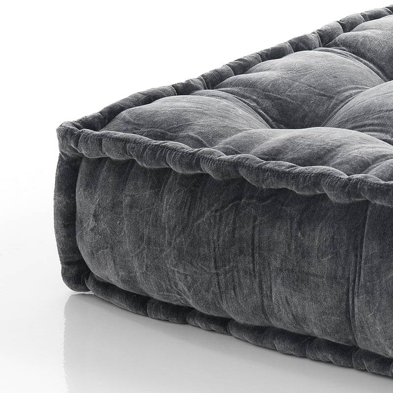 Oresteluchetta Pouf quadrato VELLUTO YANTRA GREY Italia