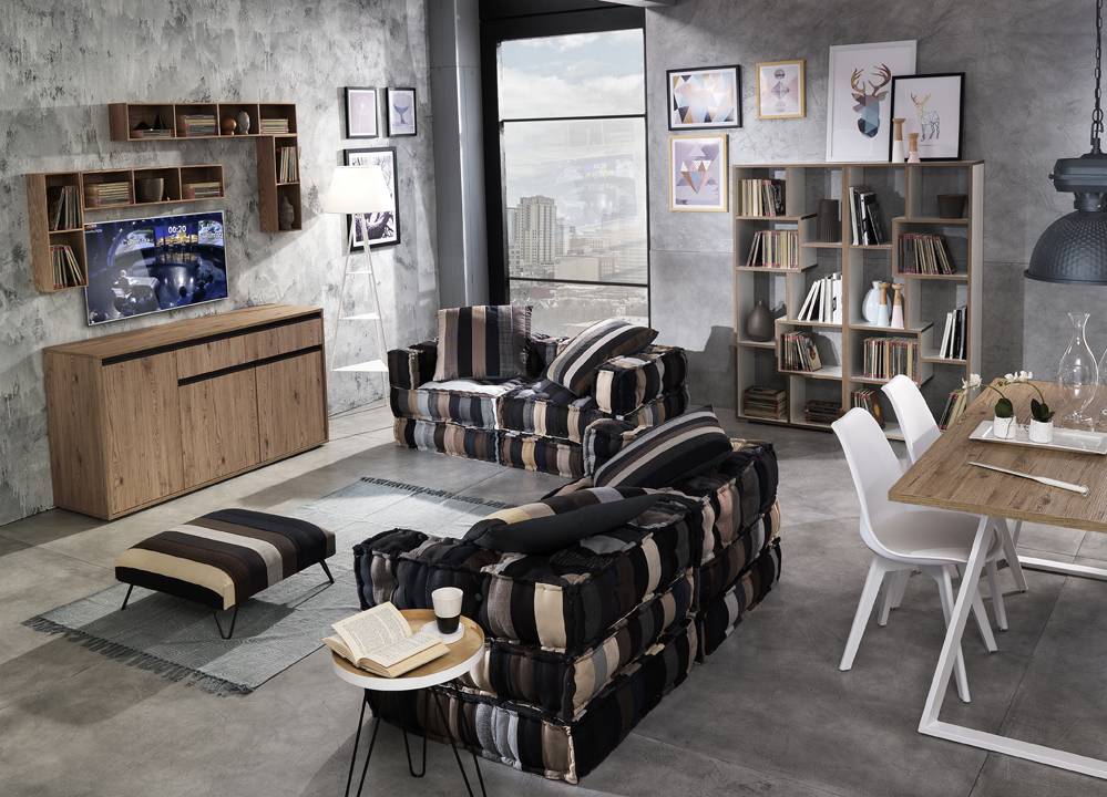 Oresteluchetta Pouf quadrato YANTRA STRIPES 2025