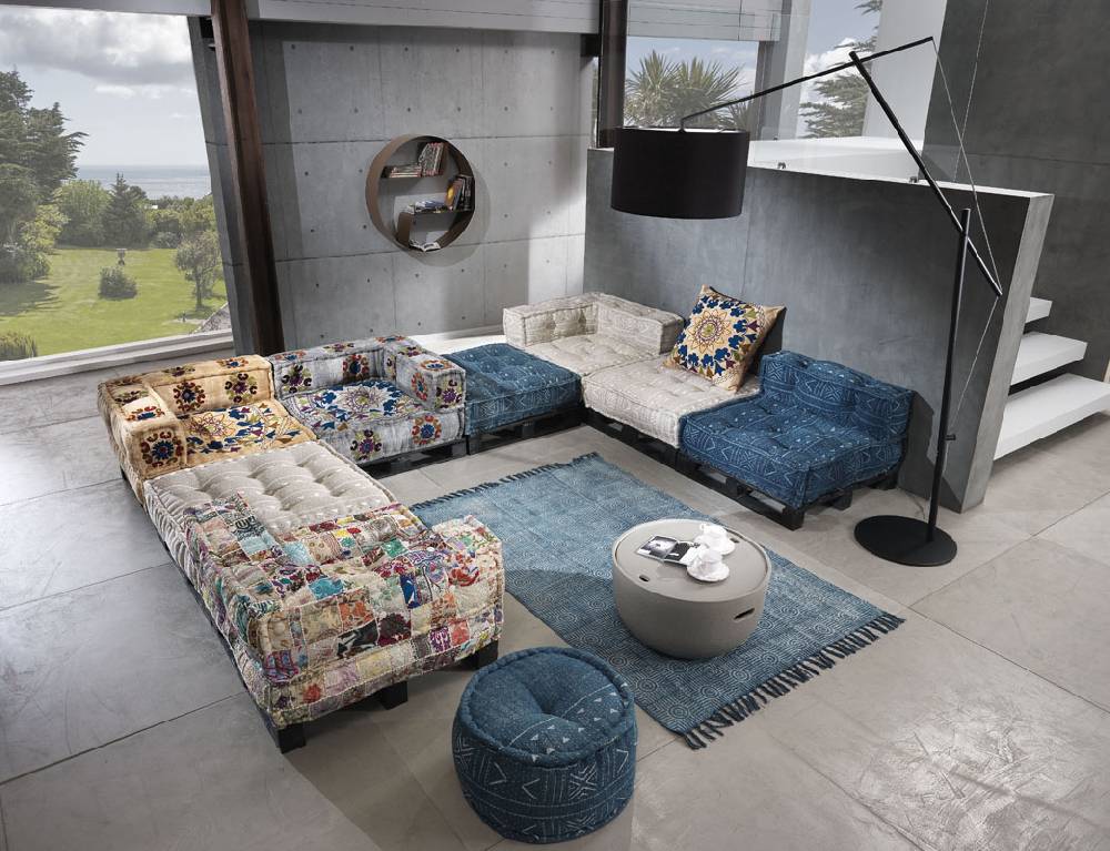 Oresteluchetta Pouf rotondo YANTRA BLUE Promozione