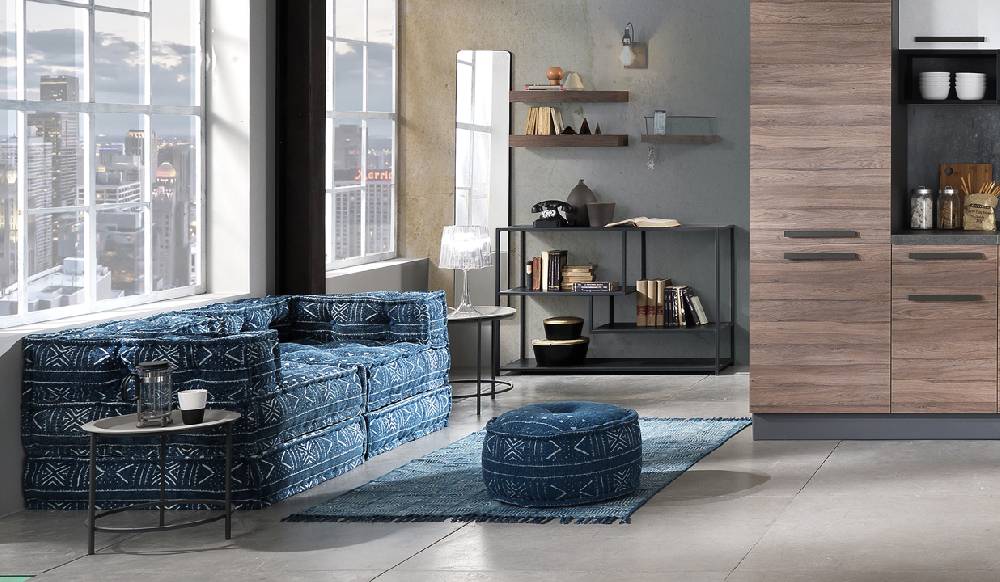 Oresteluchetta Pouf rotondo YANTRA BLUE Promozione