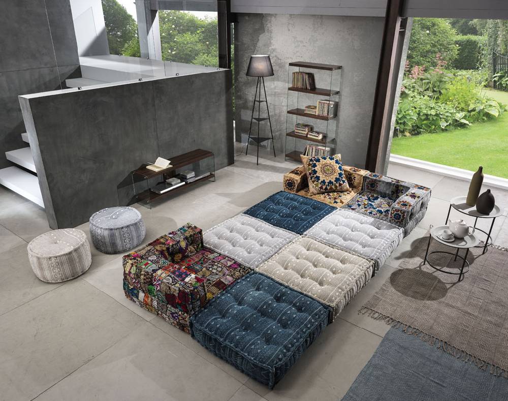 Oresteluchetta Pouf rotondo YANTRA GREY Pezzi Unici
