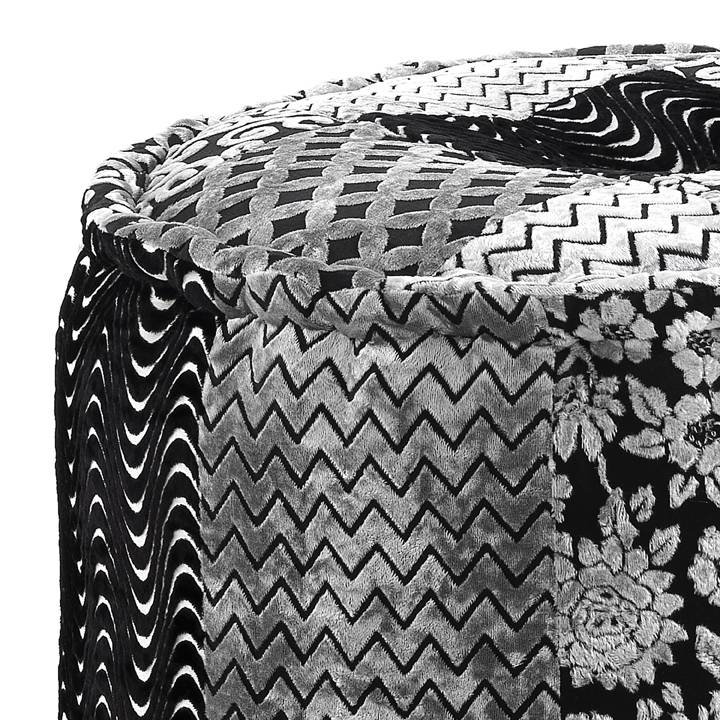 Oresteluchetta Pouf rotondo YANTRA BLACK/GREY Consegna Veloce