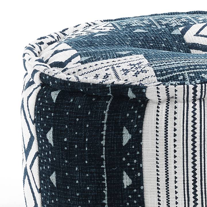 Oresteluchetta Pouf rotondo YANTRA WHITE/BLUE Affare Del Giorno