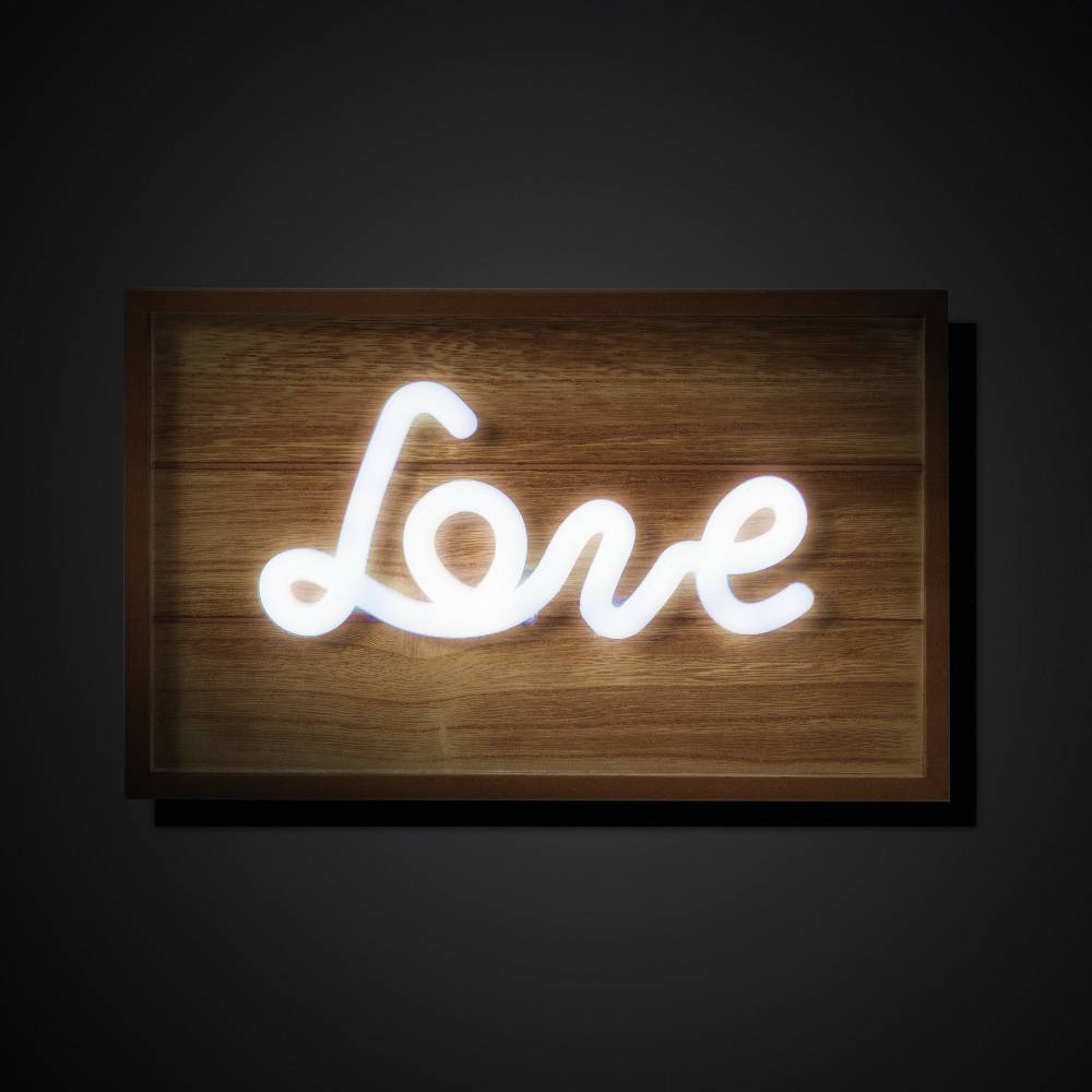 Oresteluchetta pannello da parete luminoso LOVE WOOD Pezzi Unici
