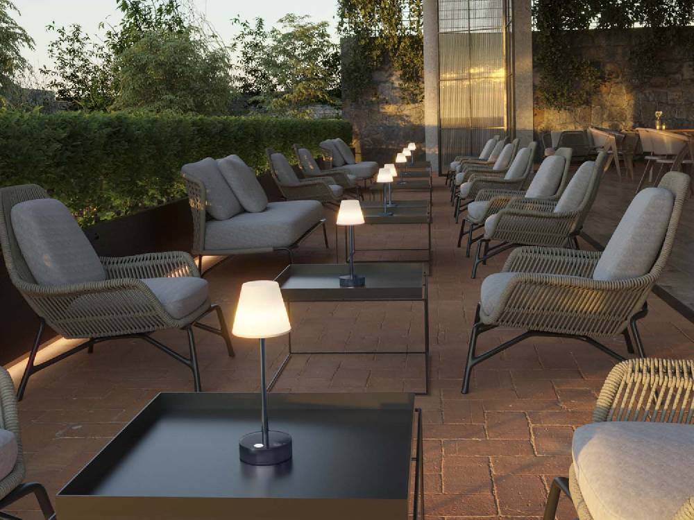 Oresteluchetta Lampada da tavolo ADELAIDE SLIM 30 GREY Vendita Calda