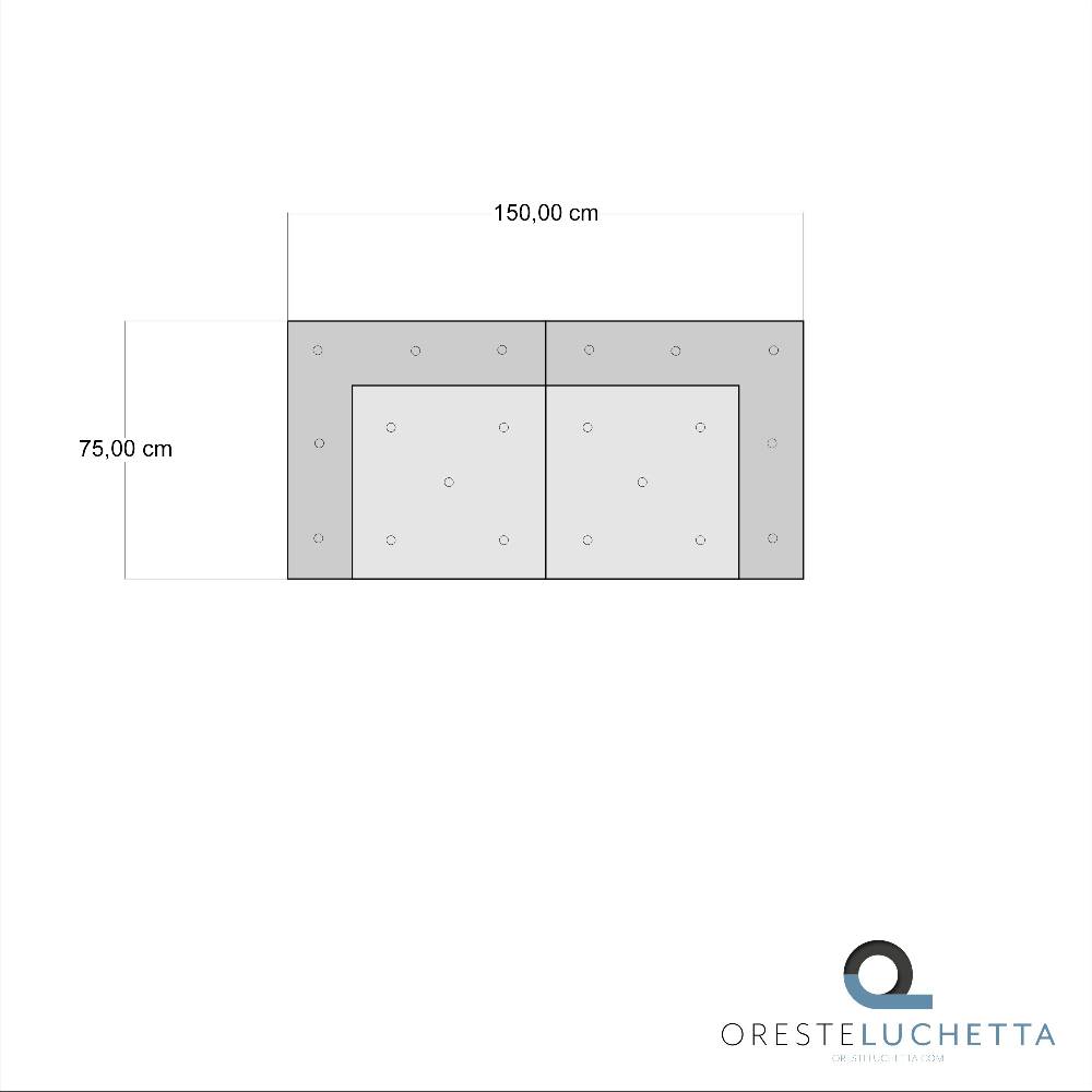 Oresteluchetta Divano 2 posti OUTDOOR IKAT GREY Composizione 56 Presa