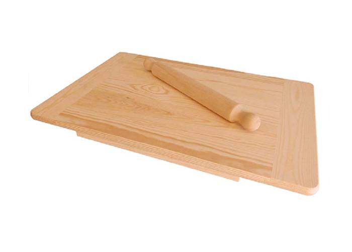 Panetta Casalinghi 102/1 - Asse da pasta in legno massiccio completo di mattarello