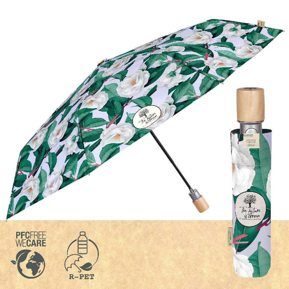 Perletti Ombrello Green Automatico Camelie Vendite Flash