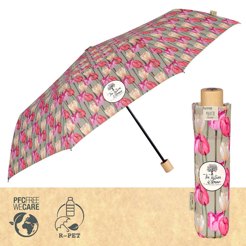 Perletti Ombrello Green Manuale Tulipani Rosa In Saldo