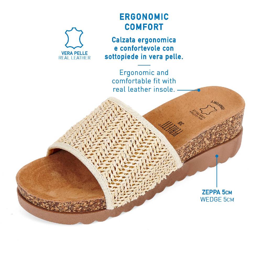 Perletti Zeppe con Fascia in Raffia Qualità Garantita