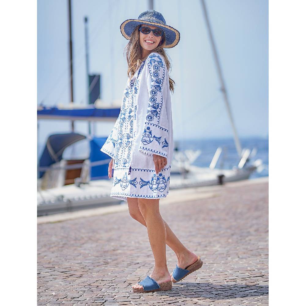 Perletti Sandalo Denim con Zeppa Presa