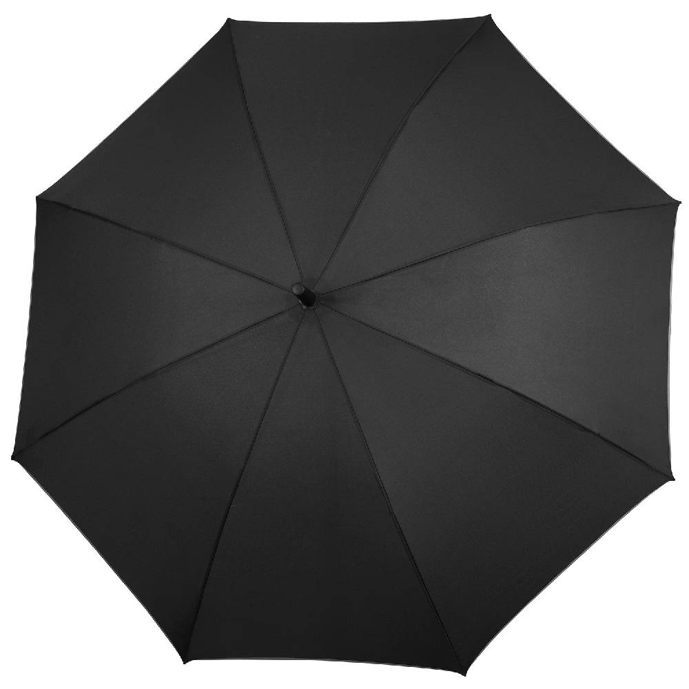 Perletti Ombrello Lungo Nero con Manico in Legno Saldi Di Fabbrica