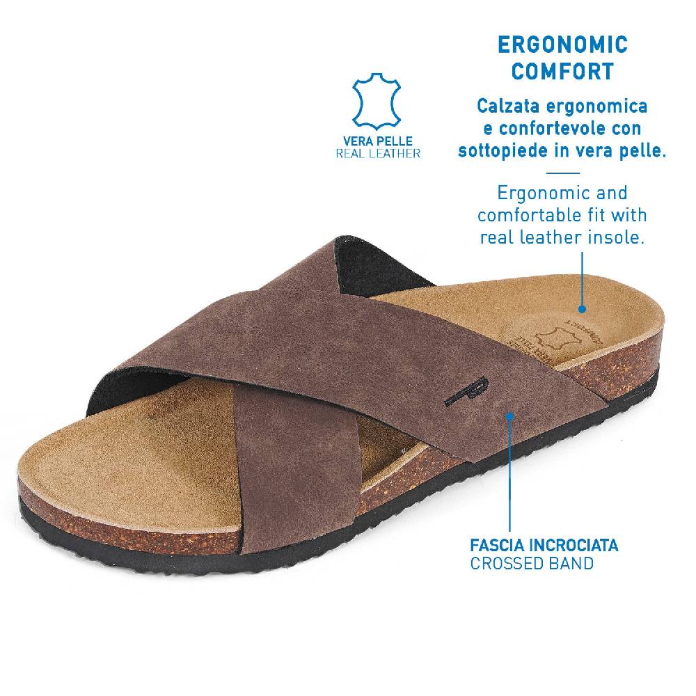 Perletti Ciabatte Uomo Fascia Incrociata Vendite Flash