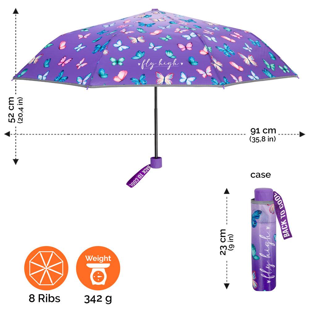 Perletti Ombrello Mini Farfalle Viola Presa