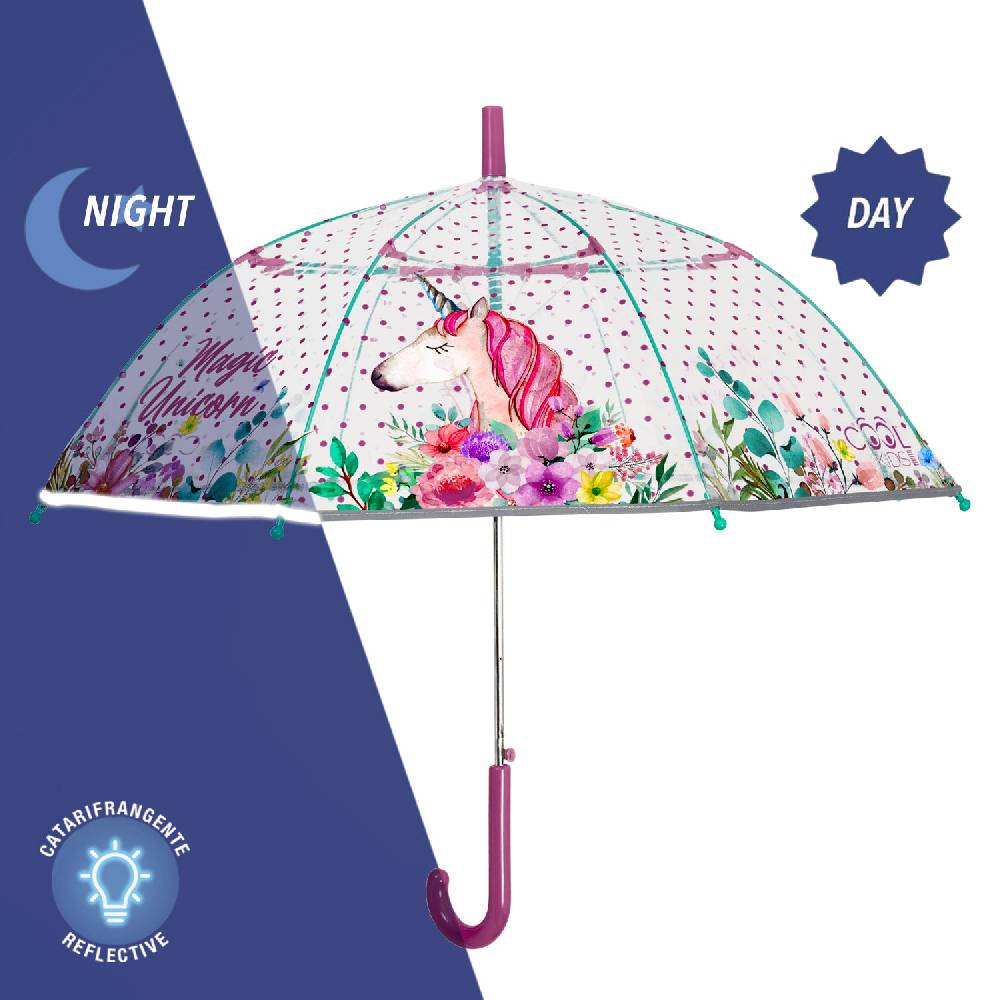Perletti Ombrello Trasparente Unicorno Automatico Negozio